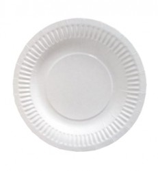 Тарелка белая с ламинацией прозрачной пленкой круглая 180 мм